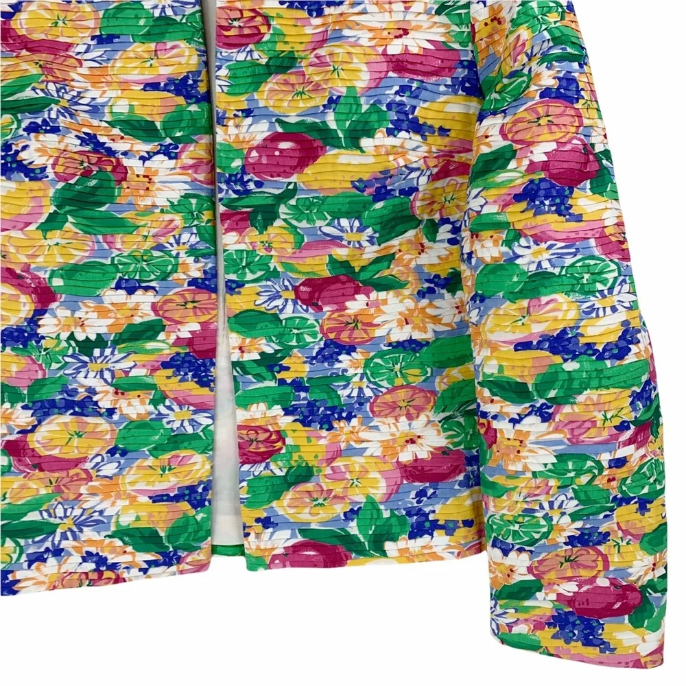 Vintage Margaret Smith Bright and Bold Floral Blazer, Made in the USA - Picture 4 of 12